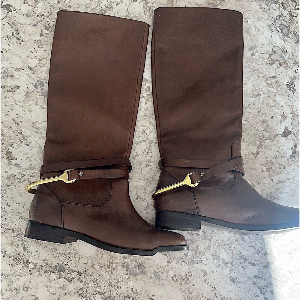 Beautiful Lauren Ralph Lauren Brown Leather Riding Boots Size 8